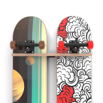Skateboard / Longboard Wall Storage - Double Board Display