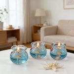 Handmade Fish Tank Candle, Home Living Decor, Fishbowl Scented Candle, Handmade Crystal