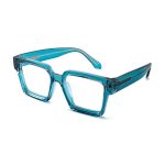 Y2K Chunky Glasses Frame, Oversized Square Eyewear, Hipster Fashion Specs, Blue Green Transparent Retro Glasses
