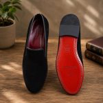 Christian Louboutin Men's Dandelion Black Patent Leather Flats handmade leather Loafer shoes