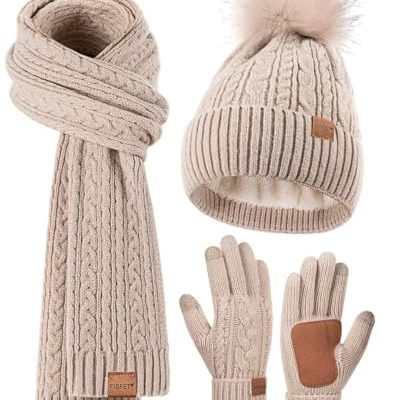 Pom Beanie Winter Accessory Set