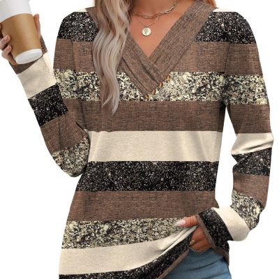 Button V-Neck Tunic Top