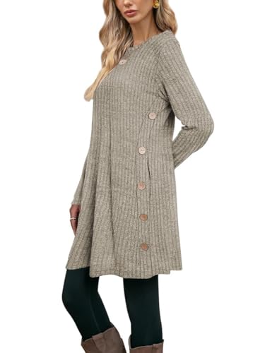 Ribbed Sweater Dress with Pockets