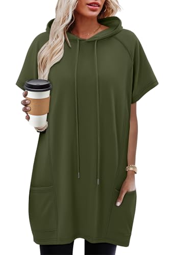 Short Sleeve Hoodie Tunic