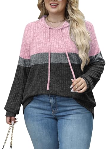 Ribbed Knit Pullover Hoodie