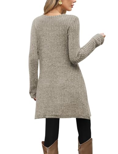 Ribbed Sweater Dress with Pockets