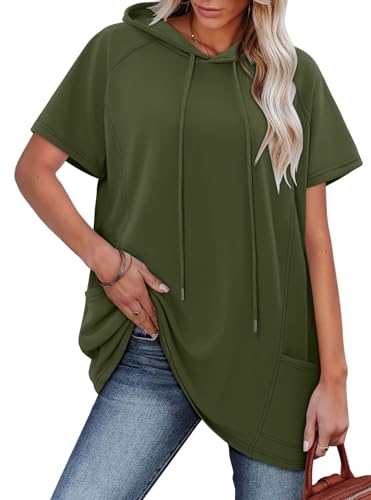 Short Sleeve Hoodie Tunic
