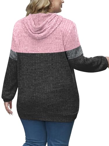 Ribbed Knit Pullover Hoodie