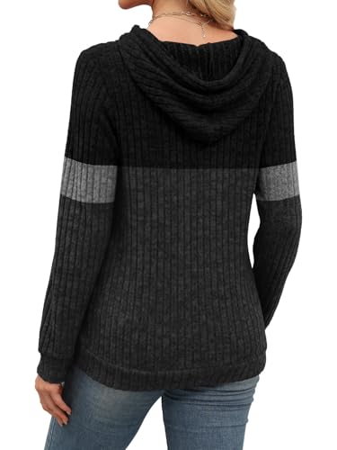 Ribbed Knit Hoodie Sweater
