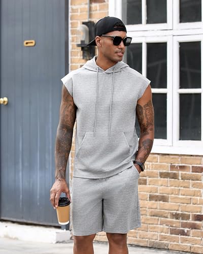 Sleeveless Gym Hoodie Set