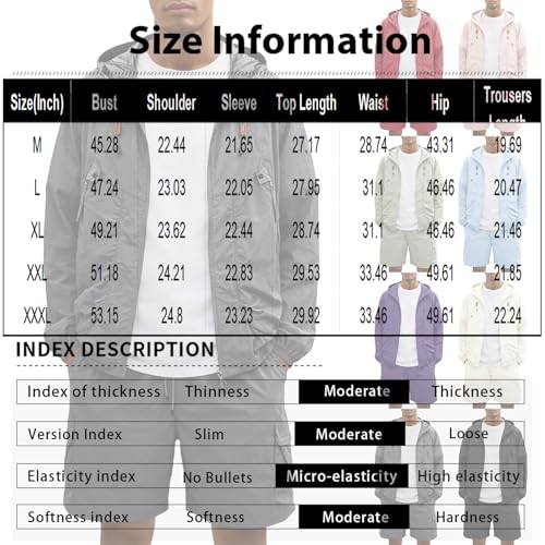 Hooded Windbreaker and Cargo Shorts Set