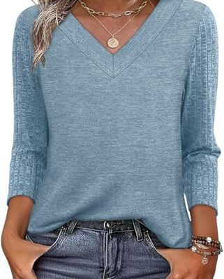 Three-Quarter Sleeve Casual Top
