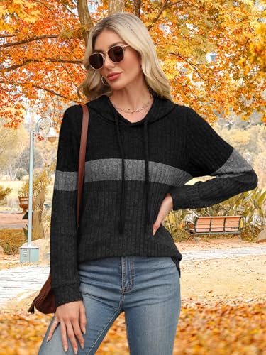 Ribbed Knit Hoodie Sweater