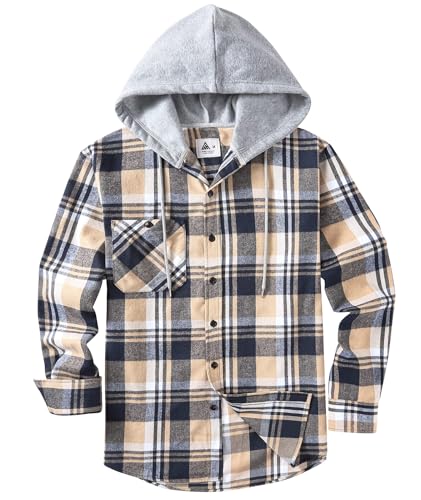 Plaid Hooded Shirt Jacket