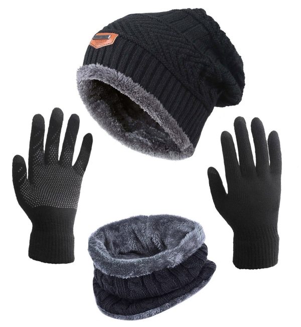 Winter Beanie Scarf and Gloves Set