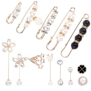Pearl Scarf Brooch Pin Set