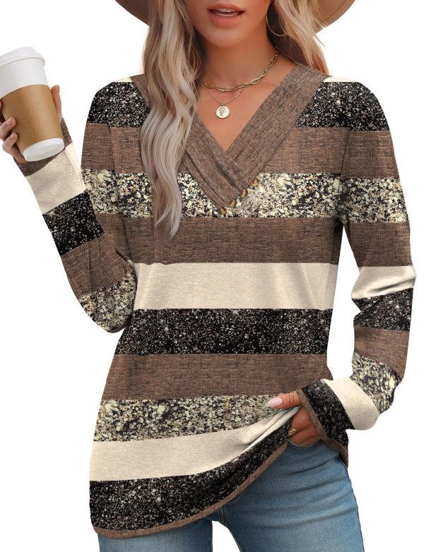 Button V-Neck Tunic Top