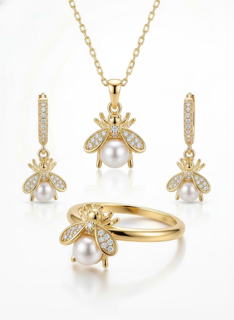 Bee Pearl Jewelry Set