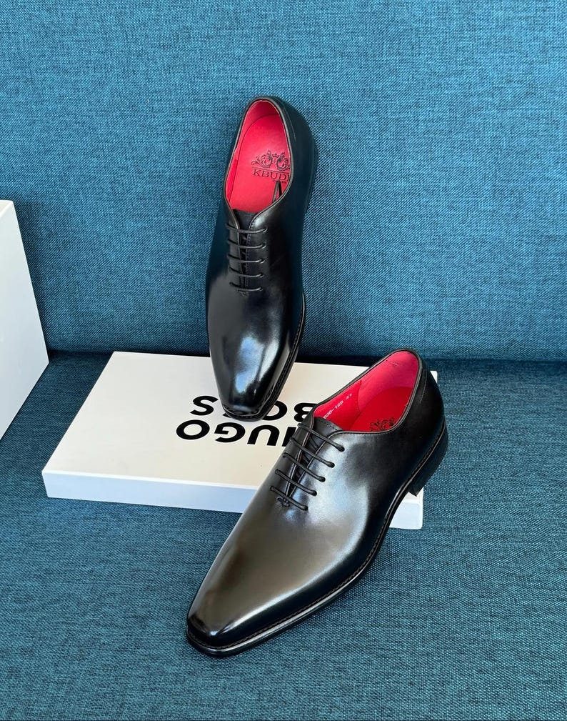 Christian Louboutin Men's Dandelion Black Patent Leather Flats handmade leather oxford shoes