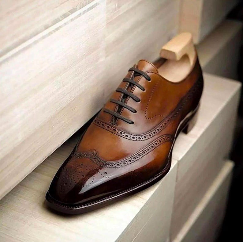 Custom Handmade Men's Brown Oxford Shoes | Leather Dress Shoes For Men