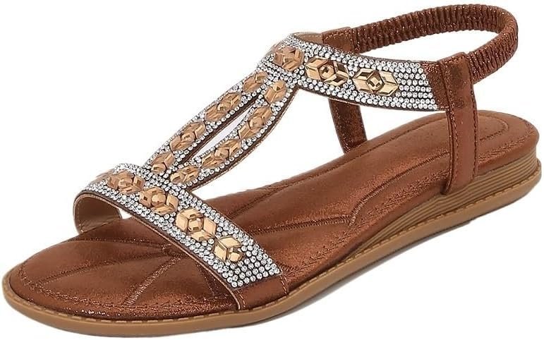Women's Ladies Summer Sandals Flat Roundtoed Shoes