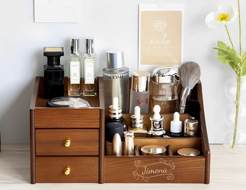 Vintage Wooden Makeup Organizers,
