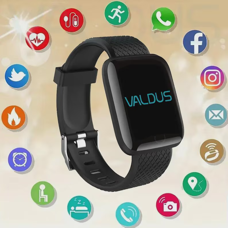 VALDUS Smart Watch Men Women Waterproof Heart Rate Tracker Blood Pressure Oxygen Sport Smartwatch Reloj